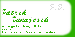 patrik dunajcsik business card